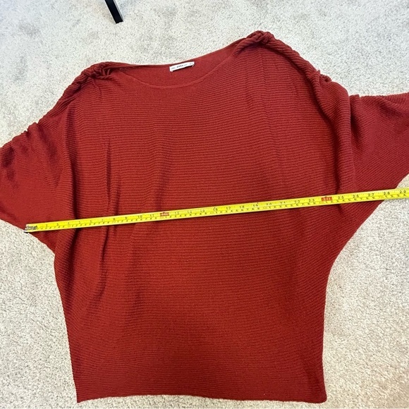 ZARA red cinched tie sleeve knit web sleeve sweater Sz S - Picture 8 of 10